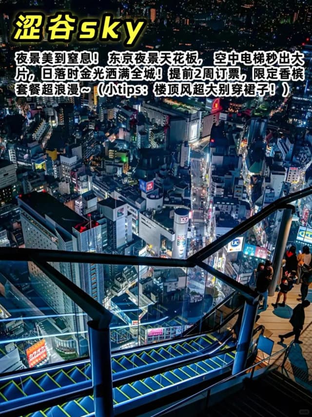 For a great photo of the Shibuya Crossing, head to the 14th floor of Shibuya Scramble Square—there's a free exhibition hall with a window perfect for the shot.