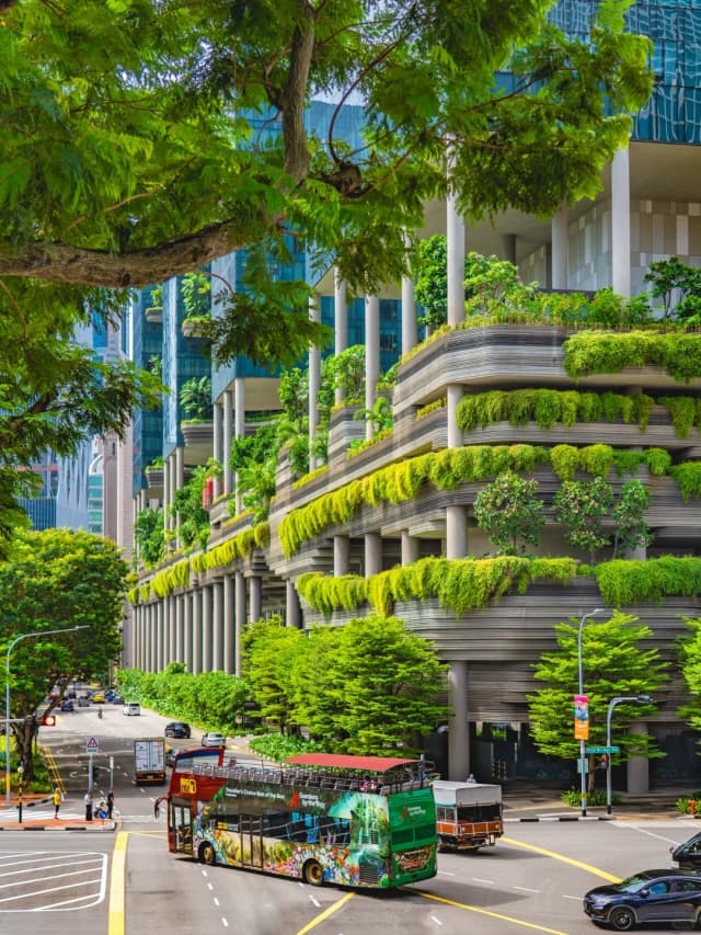 For the perfect photo of Singapore's 'Forest Building,' head to the overpass opposite the PARKROYAL COLLECTION Pickering hotel.