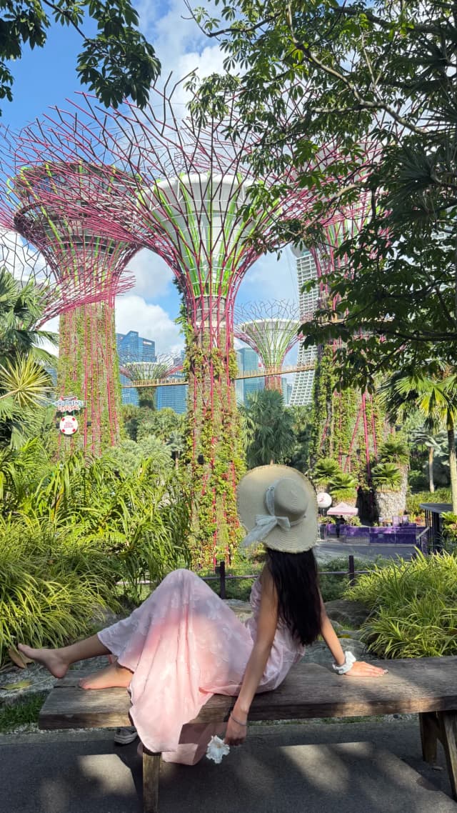 You have to go to Marina Bay Sands to watch the sunset and the light show! The atmosphere is incredible, with the music and the lights after dark.