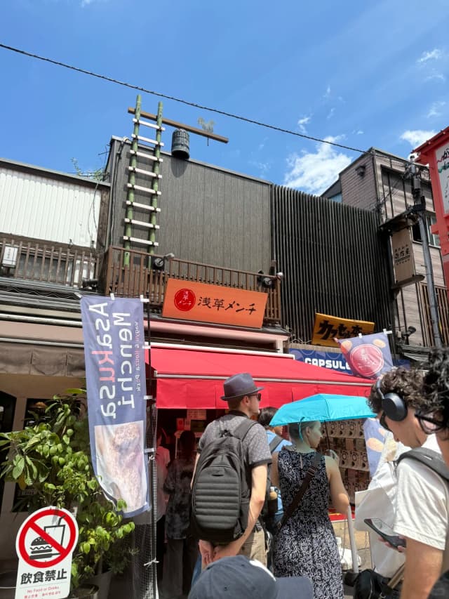 You have to try the freshly fried Wagyu cutlet from Asakusa Menchi—it's crispy on the outside, tender on the inside, and absolutely delicious!
